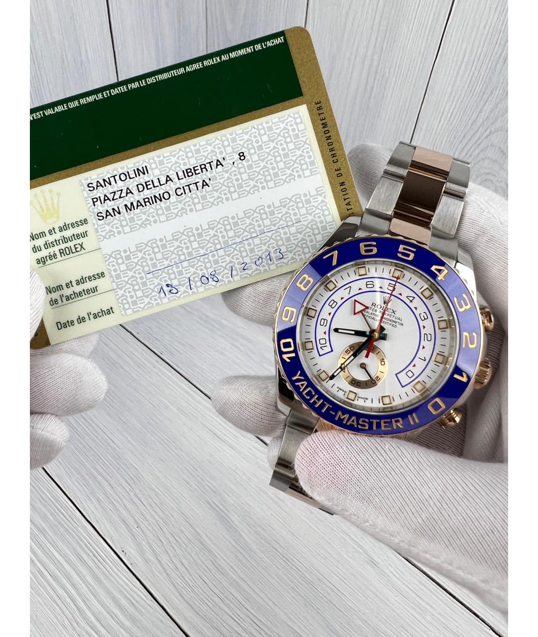 ROLEX Синие часы из розового золота, фото 2