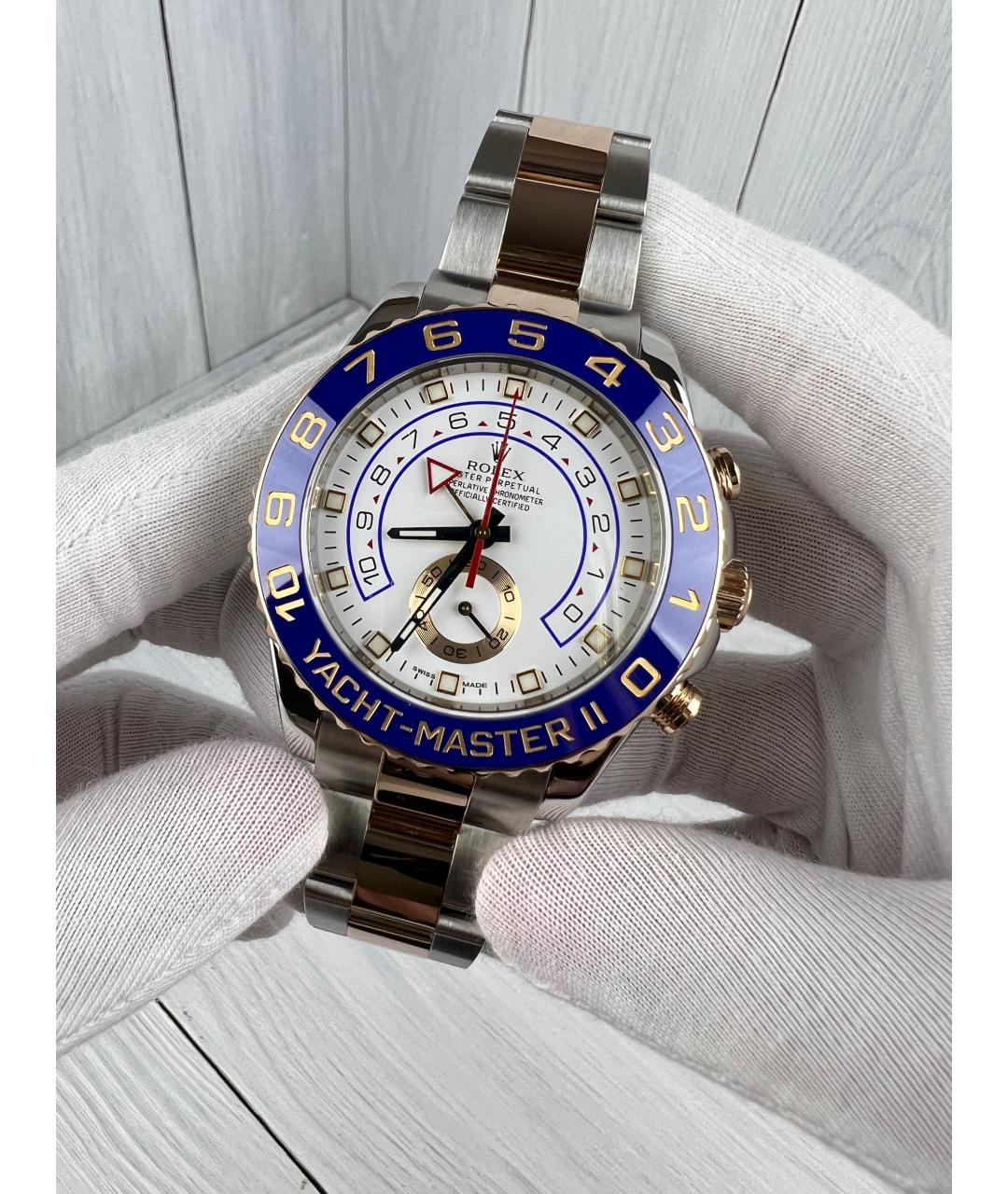 ROLEX Синие часы из розового золота, фото 3