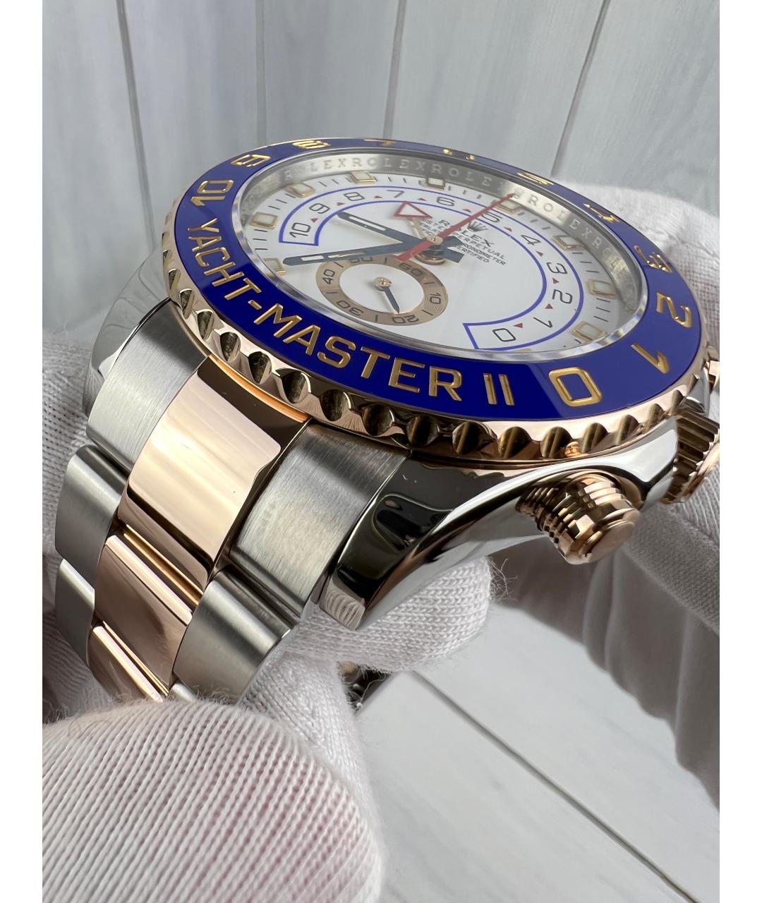 ROLEX Синие часы из розового золота, фото 4