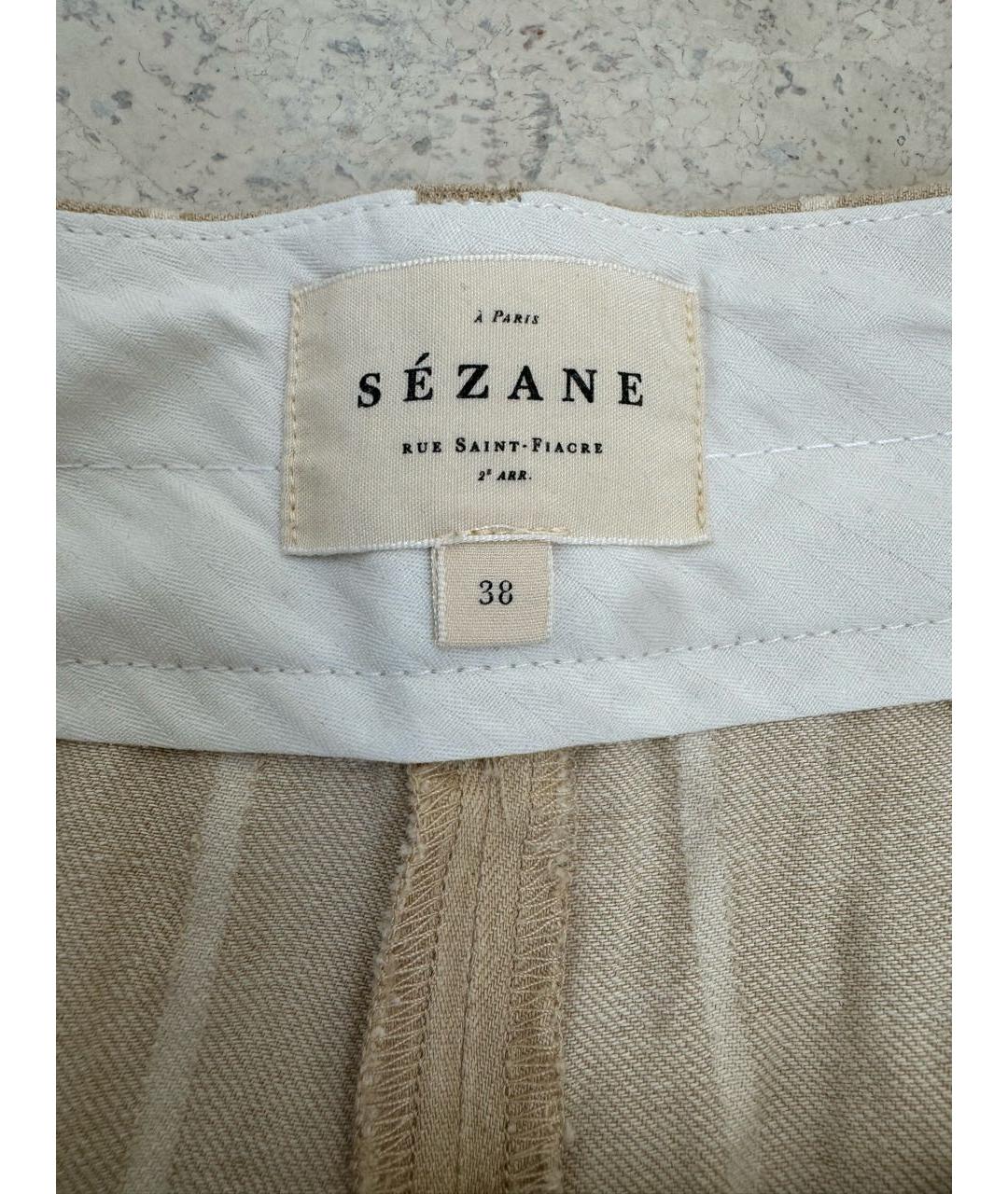 Sezane Бежевые льняные капри, фото 3