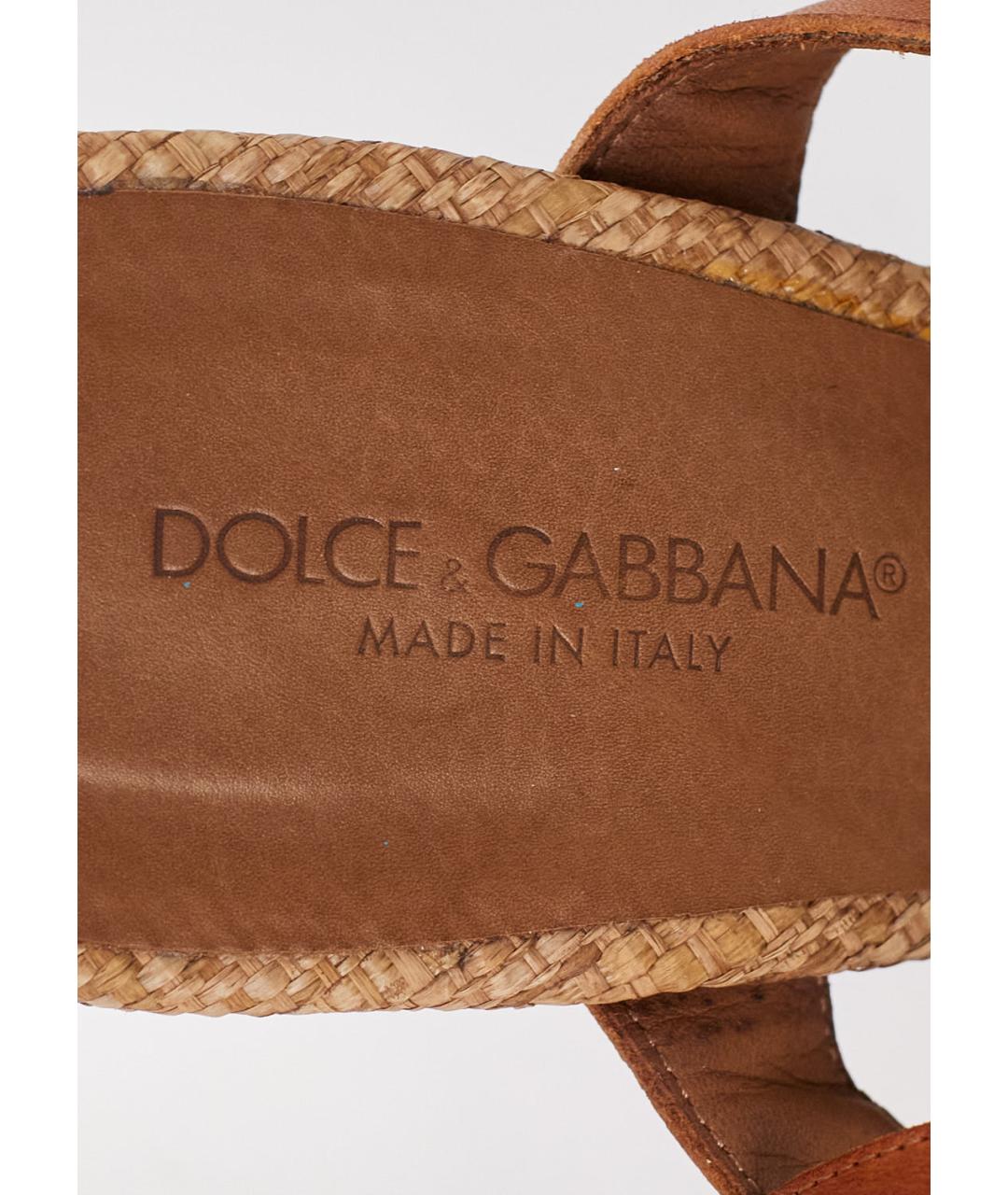 DOLCE&GABBANA Коричневые босоножки, фото 5
