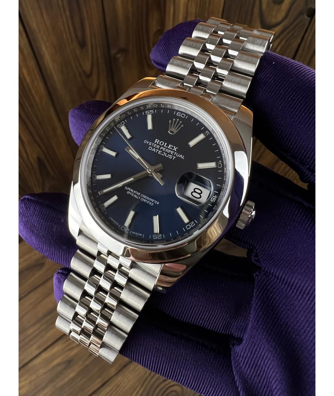 ROLEX Темно-синие часы, фото 3