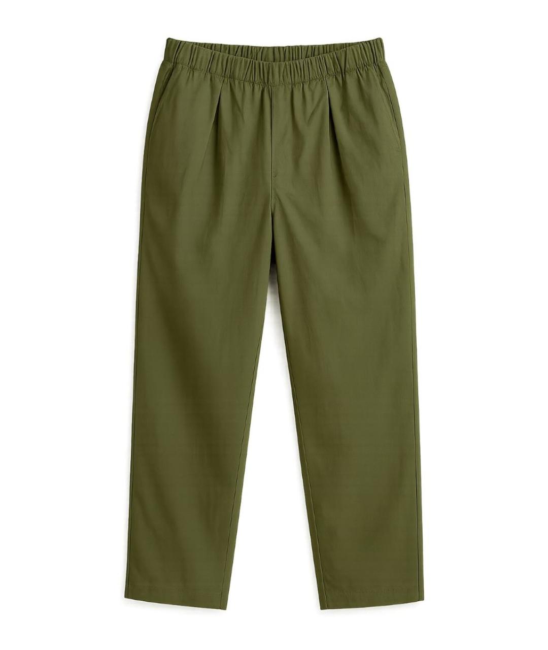 MSGM Хаки вискозные прямые брюки, фото 1