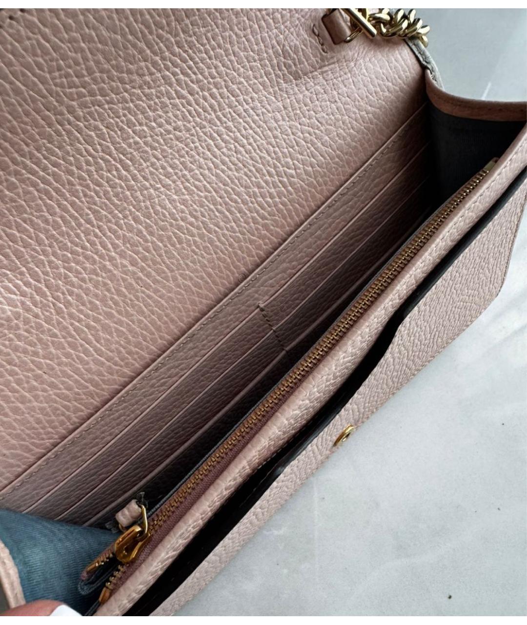 GUCCI Розовая кожаная сумка через плечо, фото 4