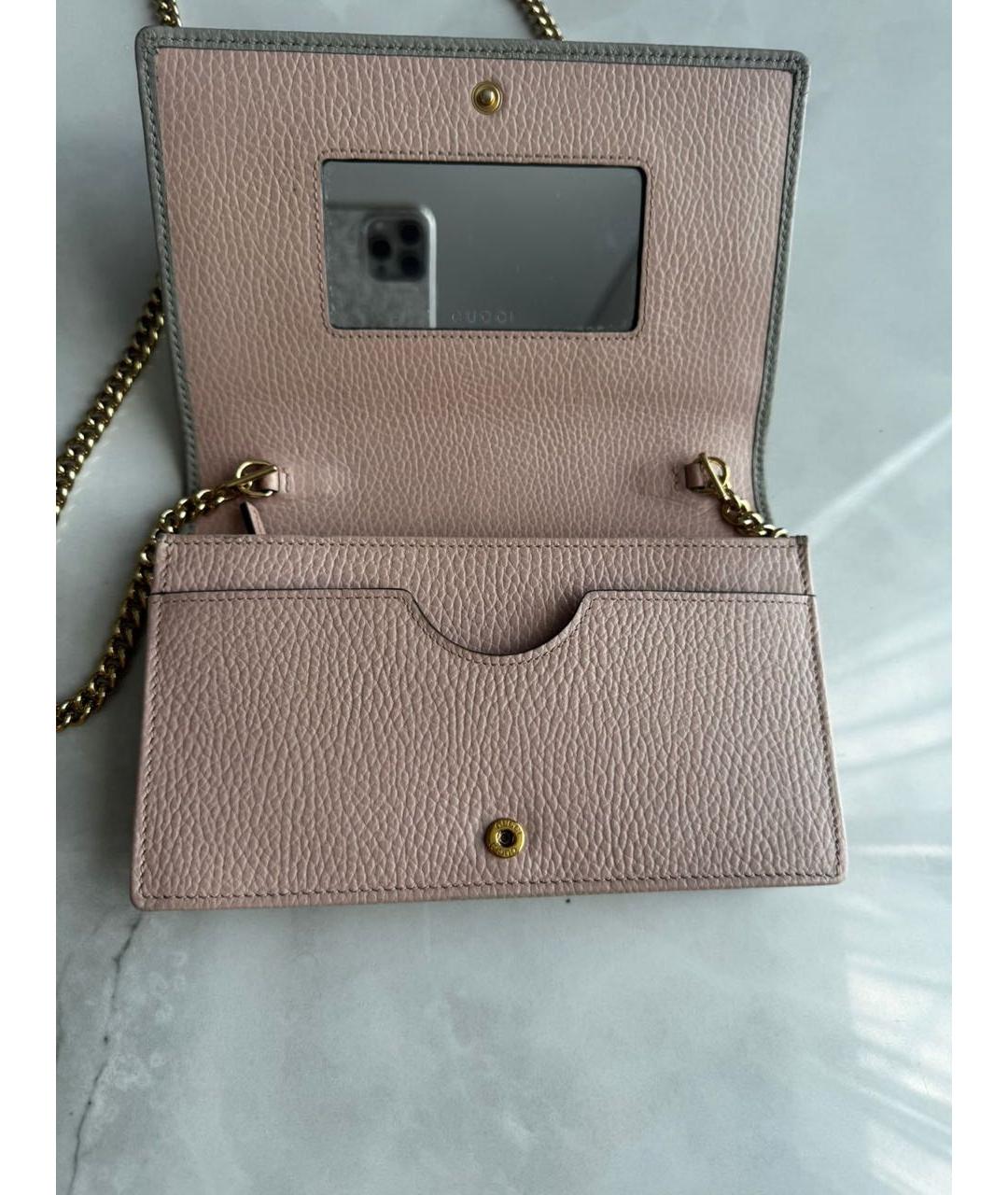 GUCCI Розовая кожаная сумка через плечо, фото 2