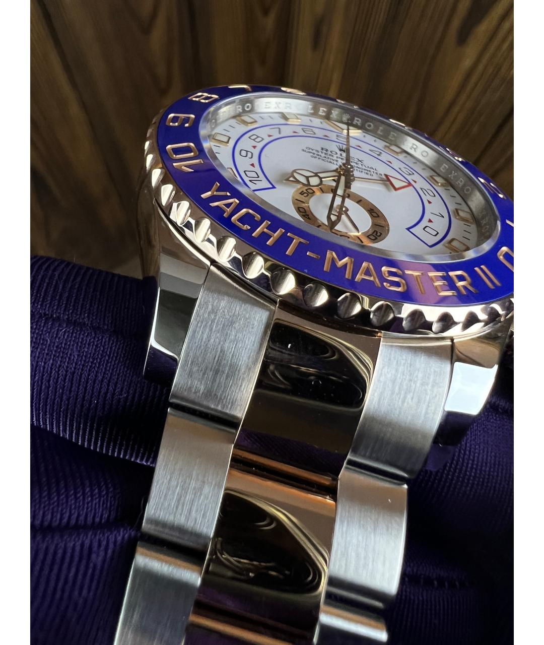 ROLEX Синие часы из розового золота, фото 7
