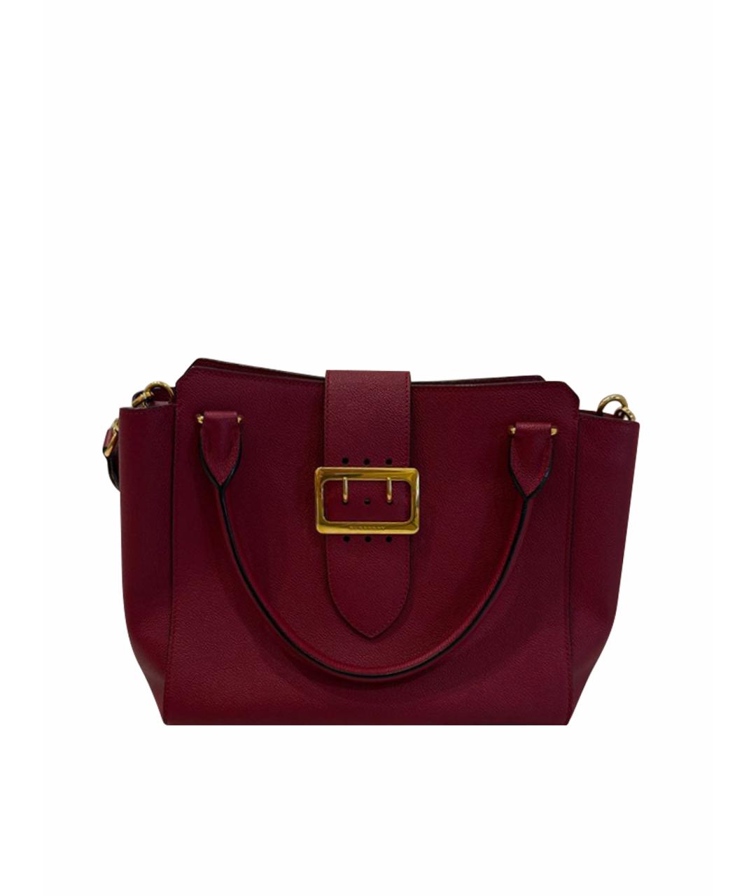 BURBERRY Бордовая кожаная сумка тоут, фото 1