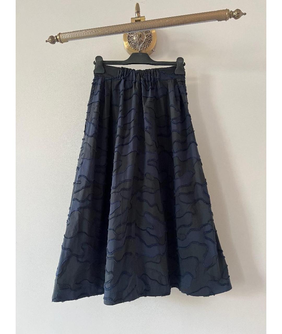 CHRISTIAN DIOR Темно-синяя хлопковая юбка макси, фото 2