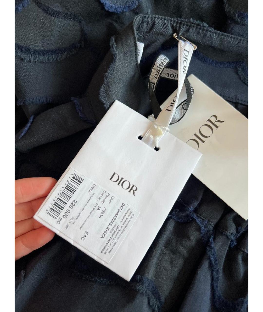 CHRISTIAN DIOR Темно-синяя хлопковая юбка макси, фото 5