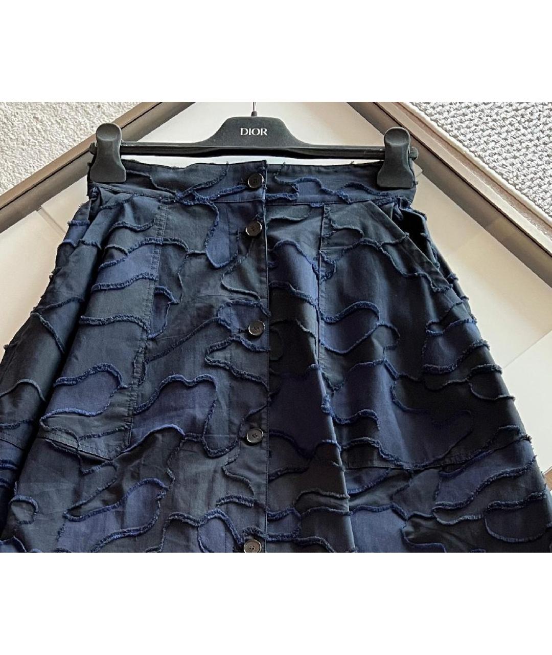 CHRISTIAN DIOR Темно-синяя хлопковая юбка макси, фото 3