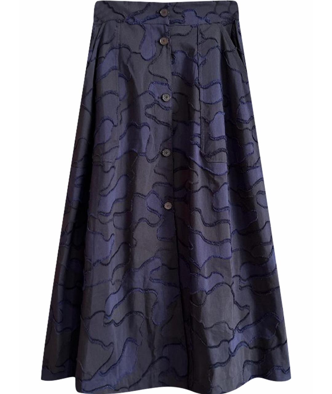 CHRISTIAN DIOR Темно-синяя хлопковая юбка макси, фото 1