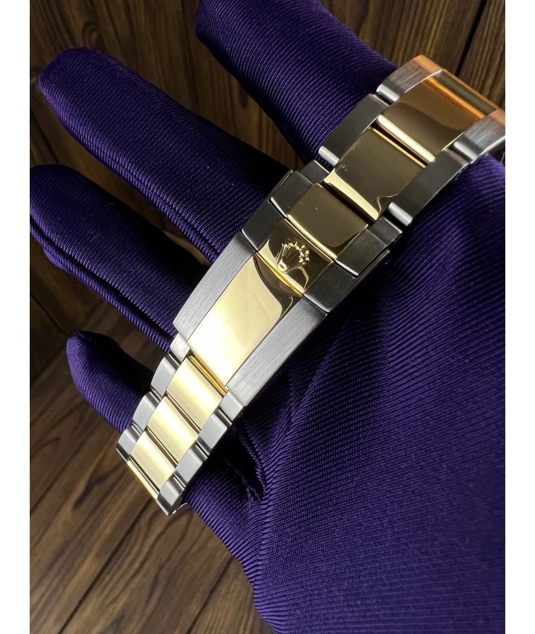 ROLEX Черные часы из желтого золота, фото 9