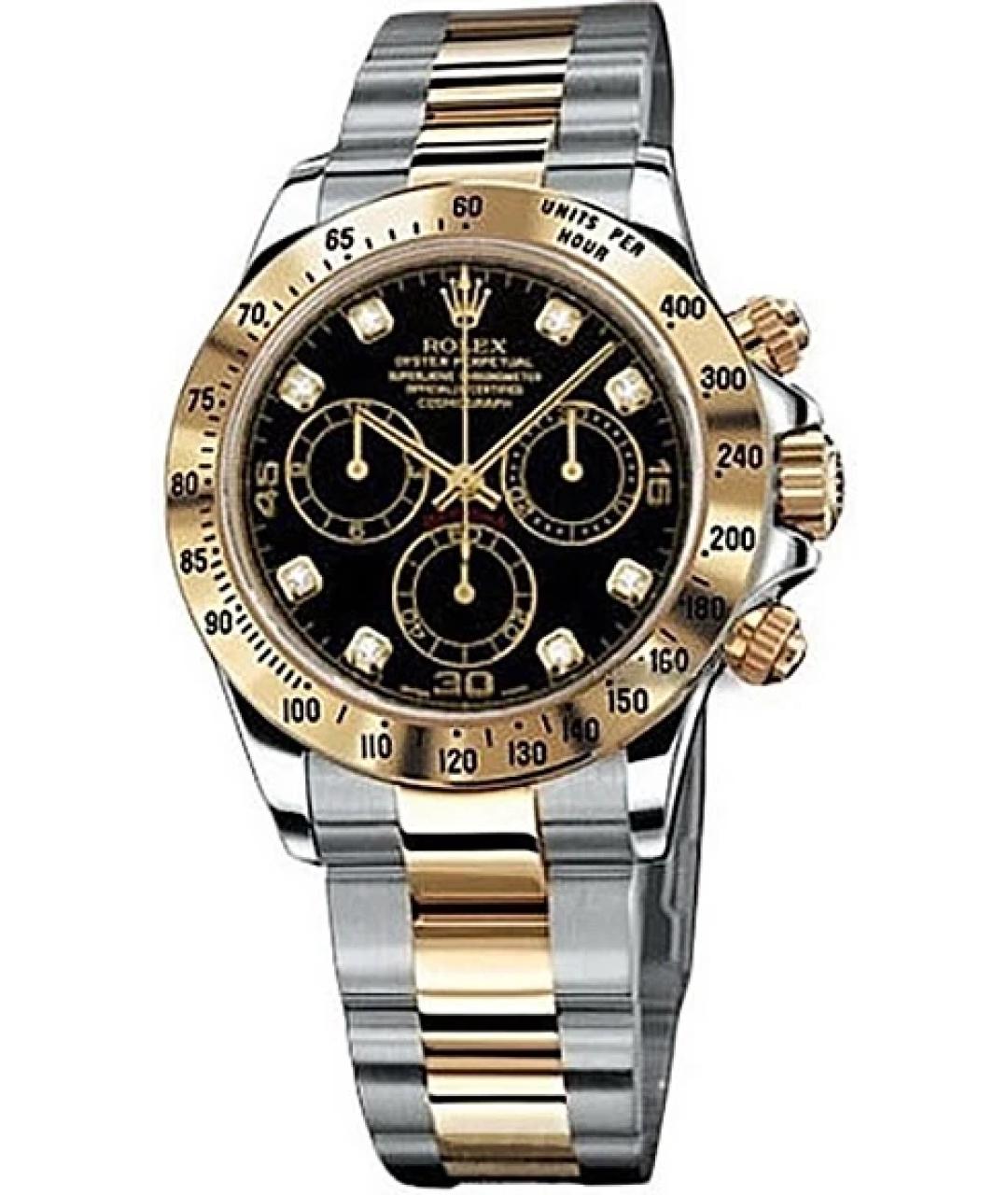 ROLEX Черные часы из желтого золота, фото 1