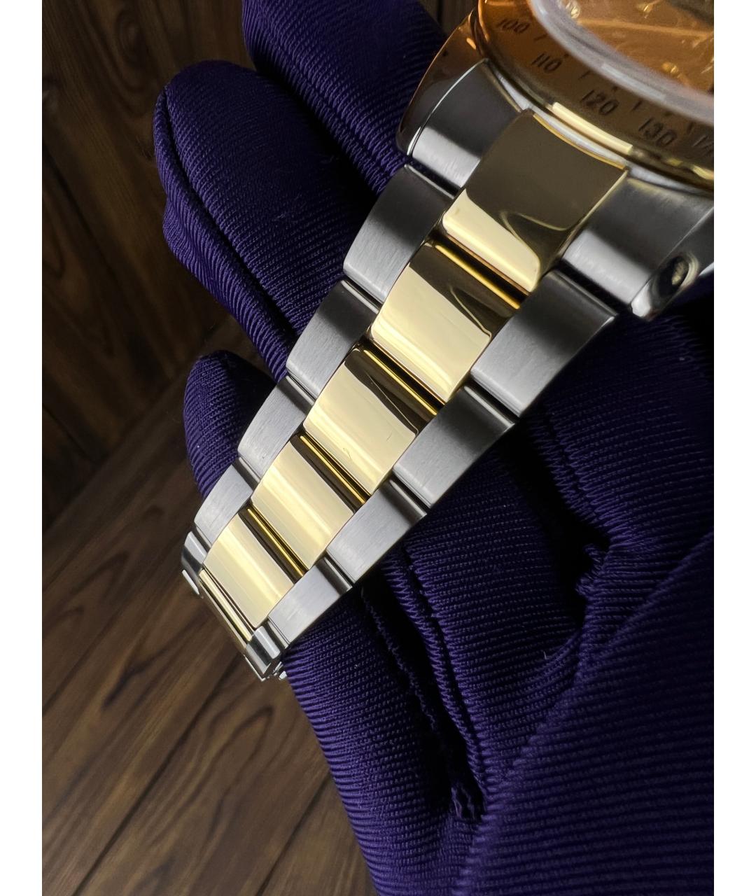ROLEX Черные часы из желтого золота, фото 8