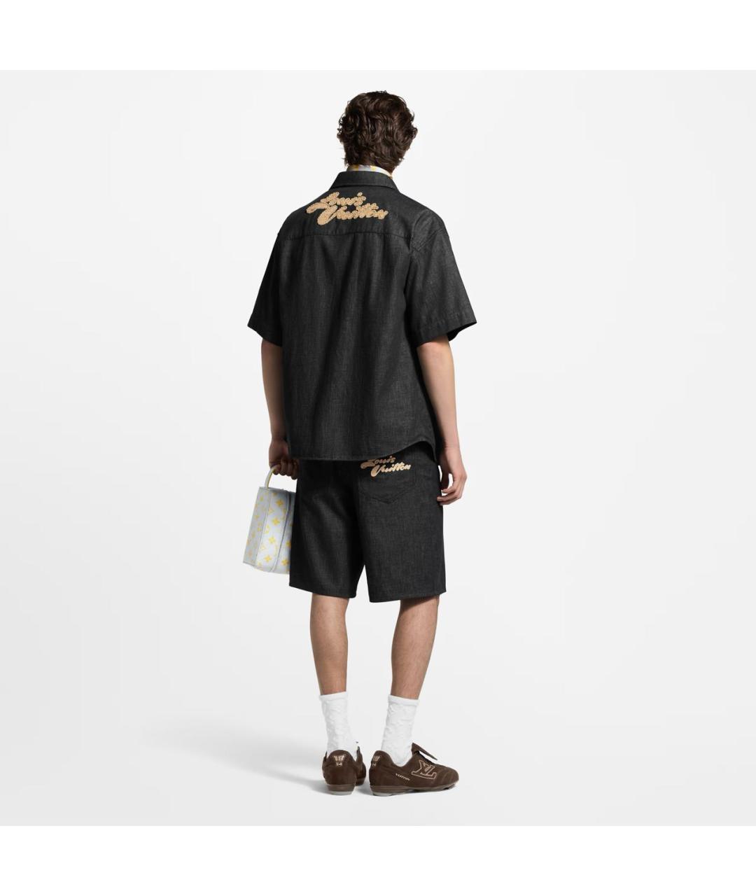 LOUIS VUITTON Черные хлопковые шорты, фото 5