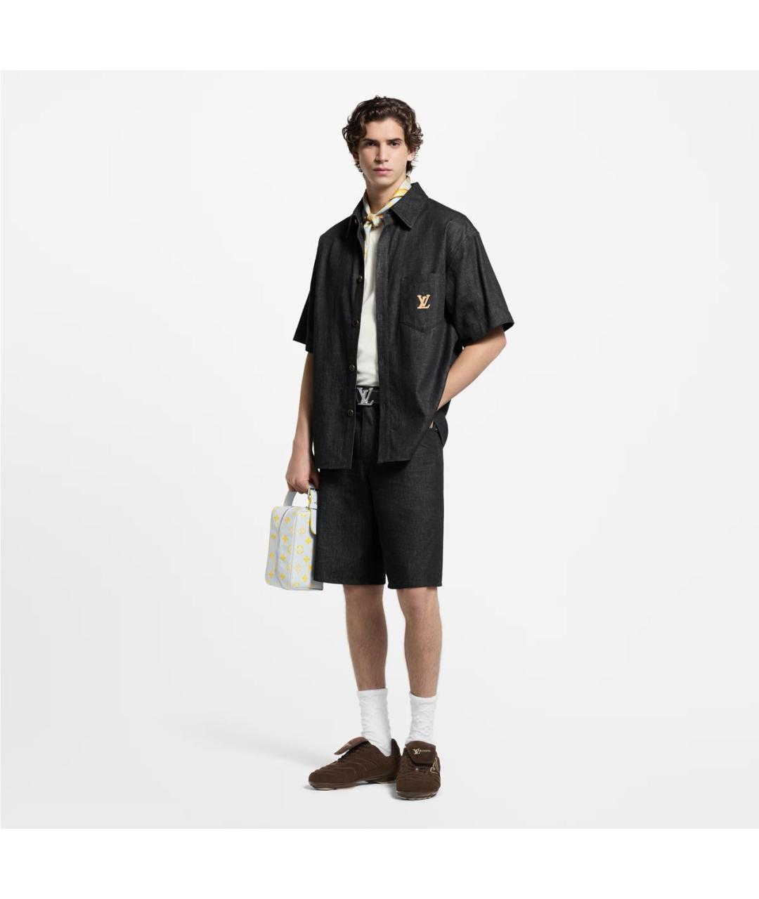 LOUIS VUITTON Черные хлопковые шорты, фото 4