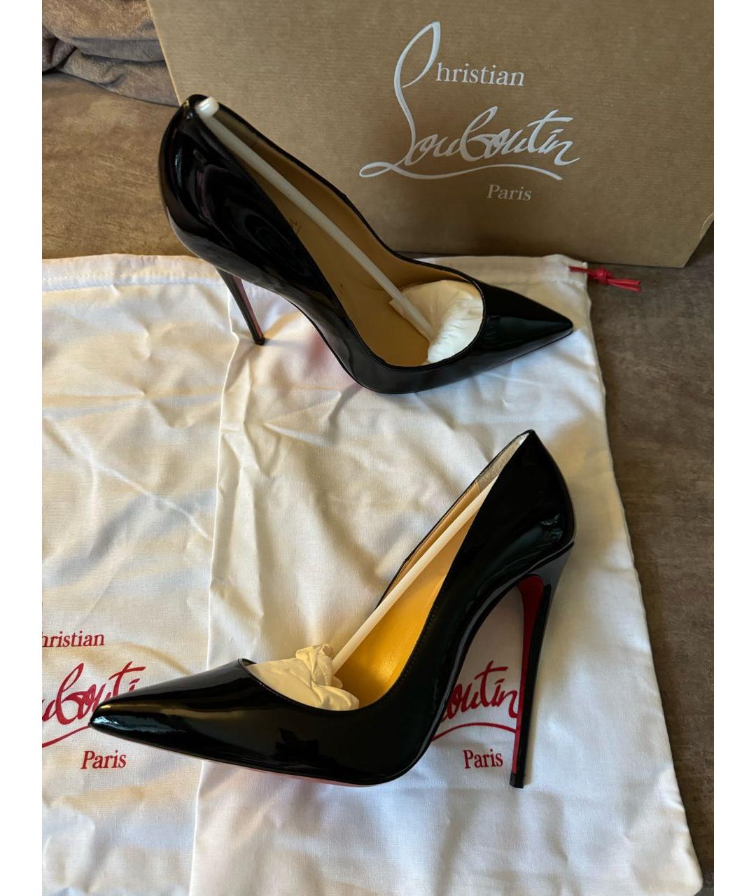 CHRISTIAN LOUBOUTIN Черные туфли из лакированной кожи, фото 5