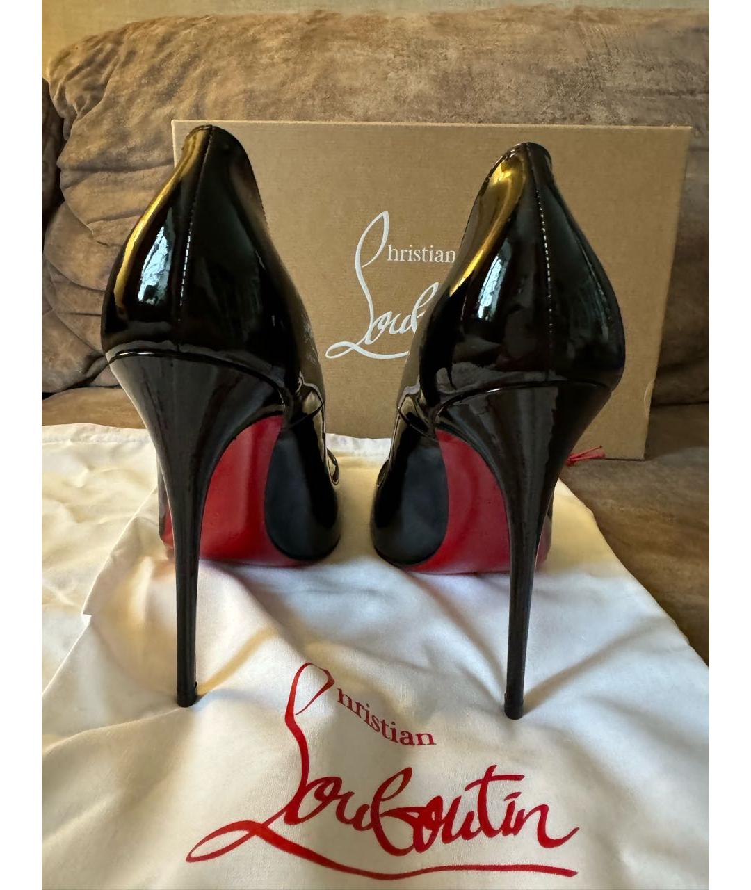 CHRISTIAN LOUBOUTIN Черные туфли из лакированной кожи, фото 4
