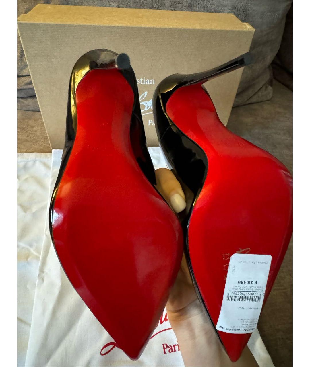 CHRISTIAN LOUBOUTIN Черные туфли из лакированной кожи, фото 3