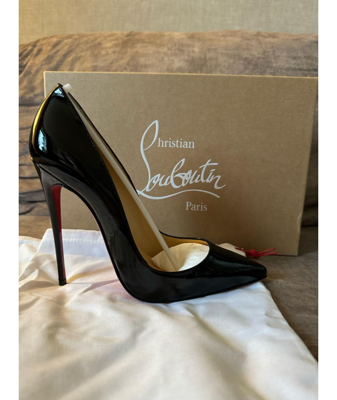 CHRISTIAN LOUBOUTIN Черные туфли из лакированной кожи, фото 6