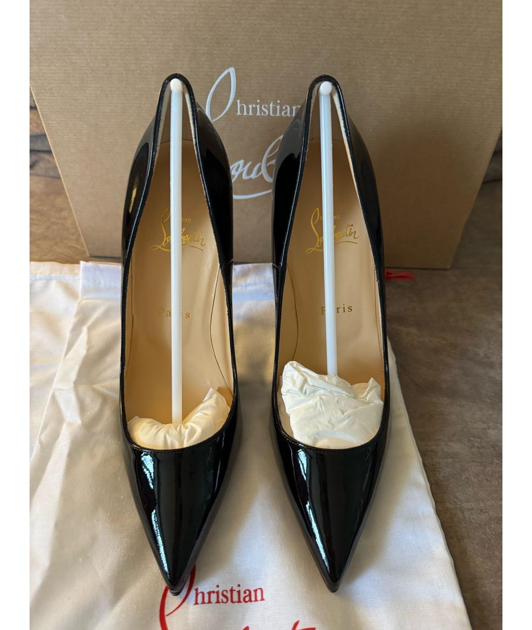 CHRISTIAN LOUBOUTIN Черные туфли из лакированной кожи, фото 2