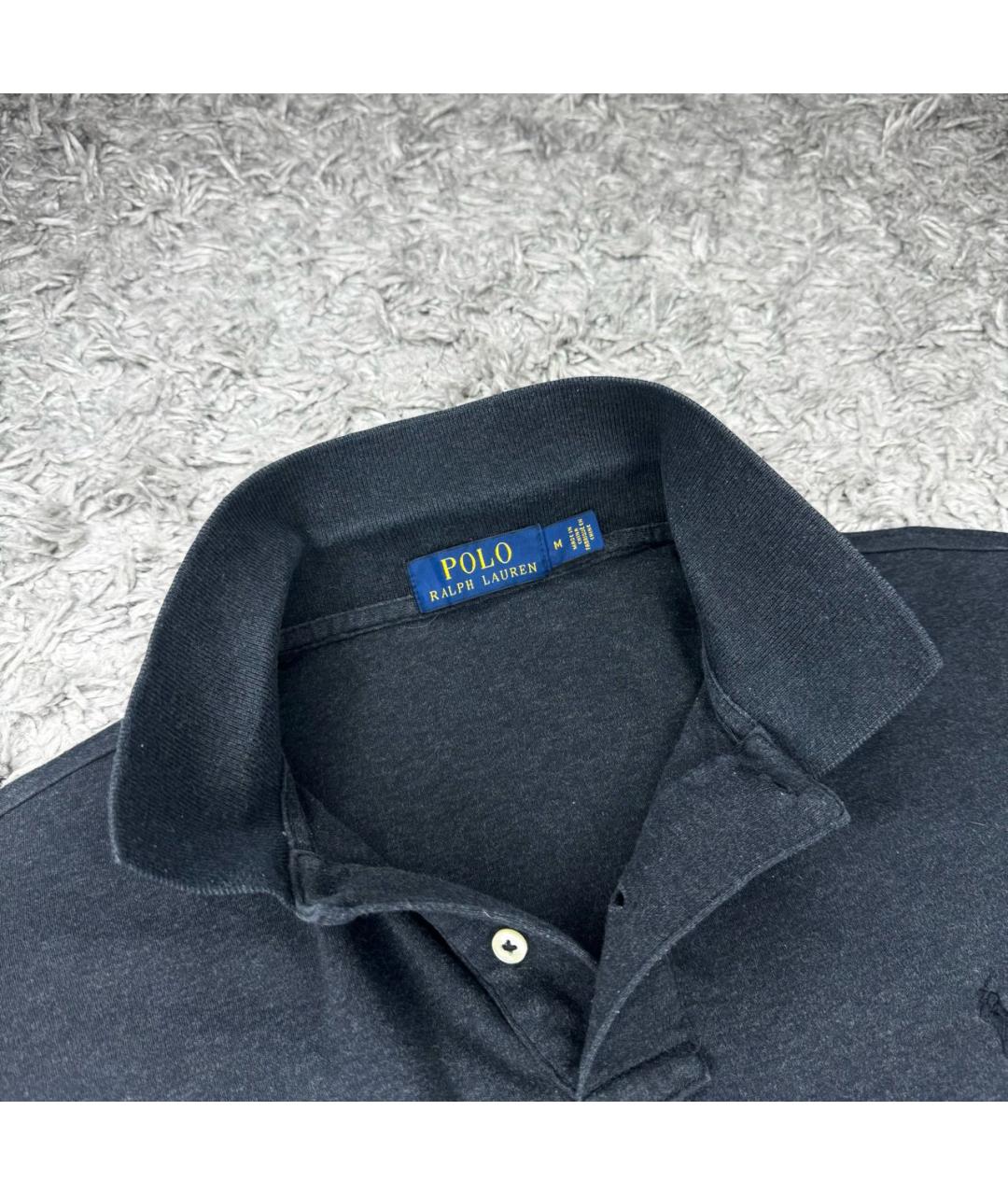 POLO RALPH LAUREN Серое хлопковое поло с коротким рукавом, фото 4
