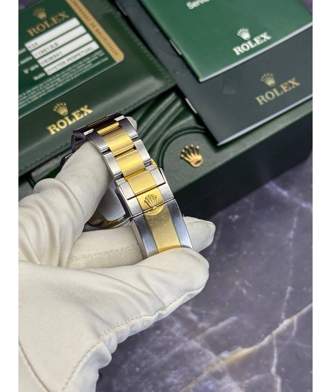 ROLEX Синие часы из желтого золота, фото 3