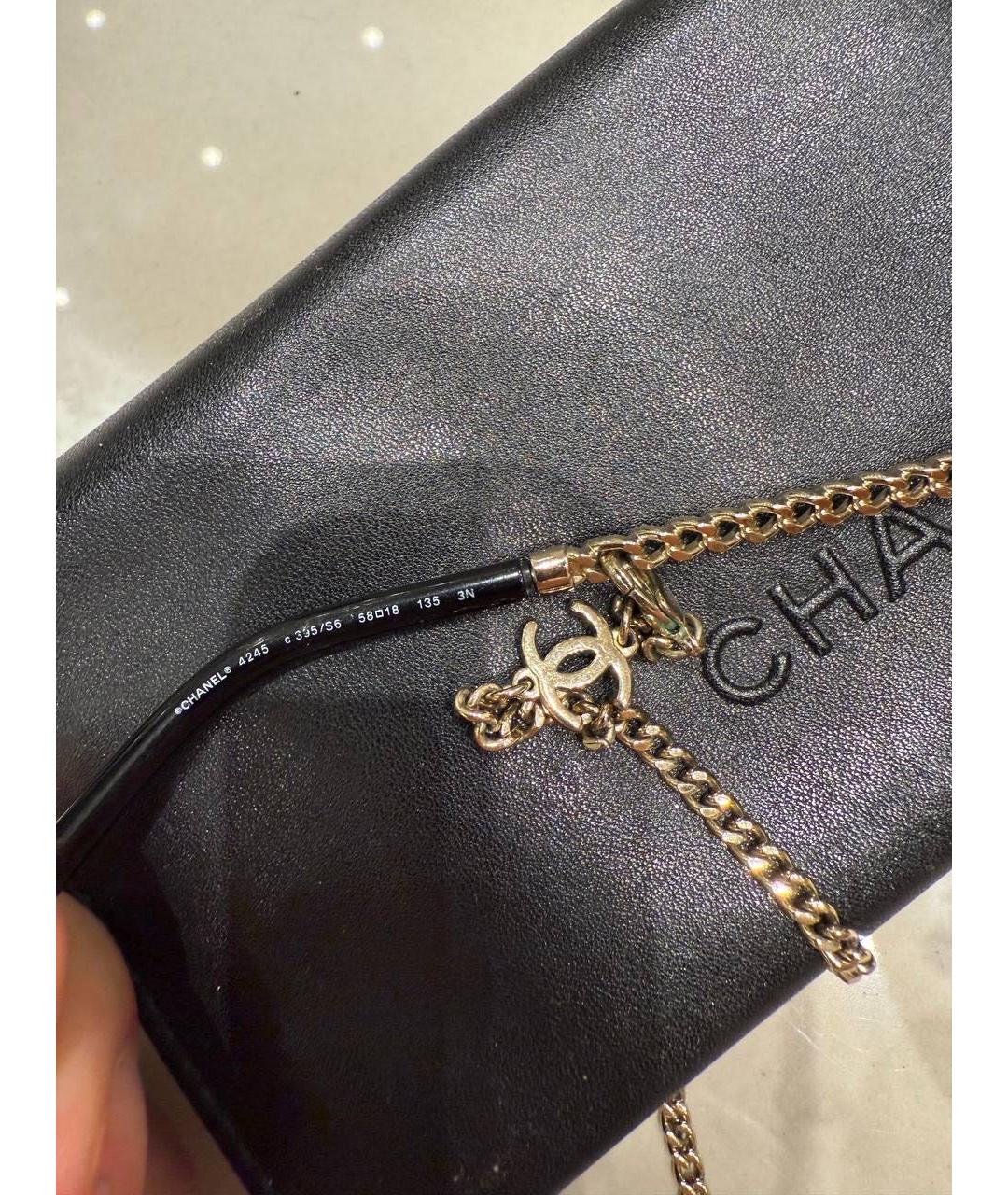 CHANEL Черные металлические солнцезащитные очки, фото 3