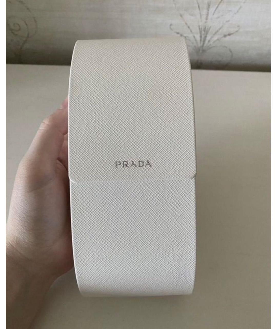 PRADA Белые пластиковые солнцезащитные очки, фото 5