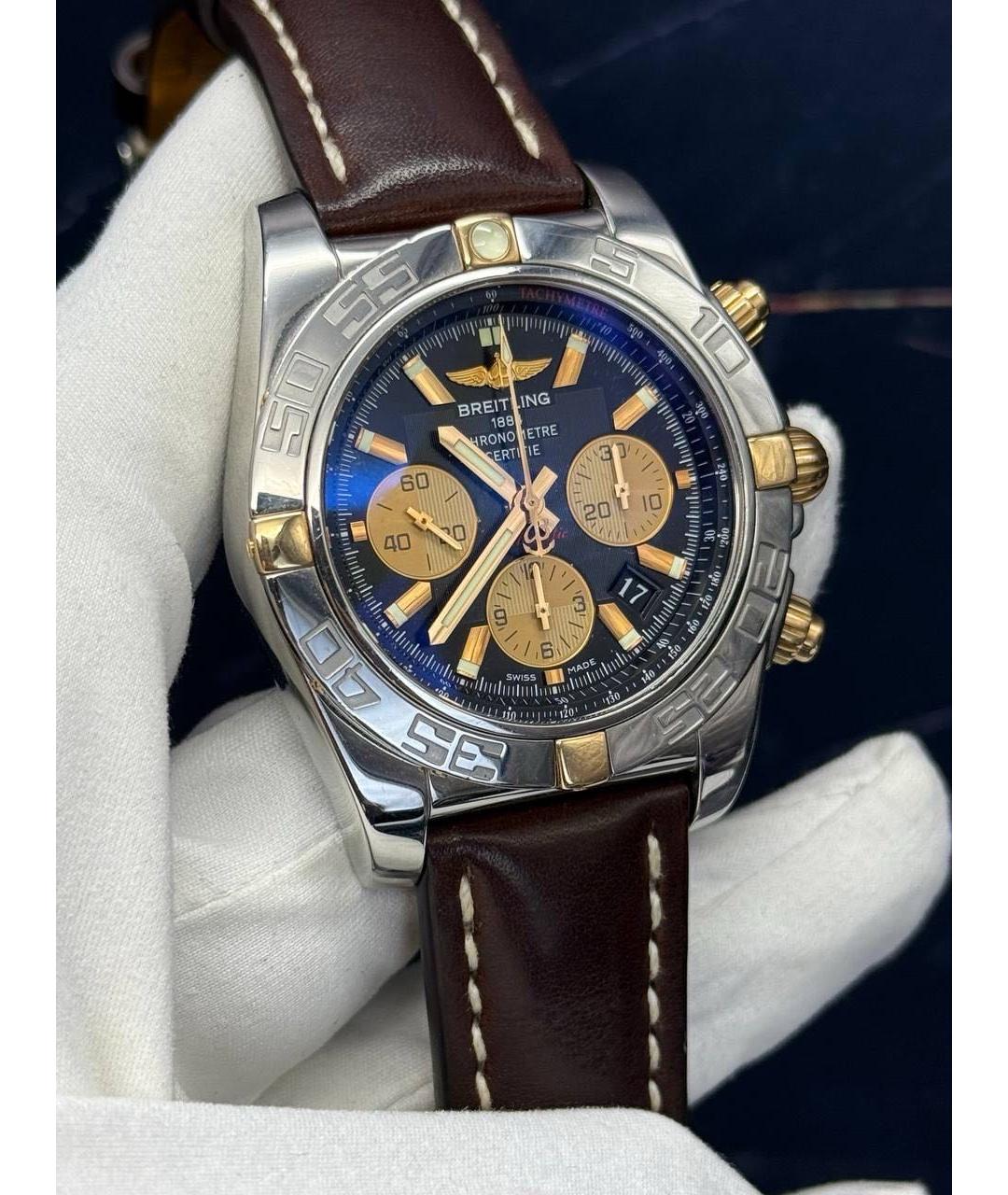 BREITLING Черные часы из розового золота, фото 2