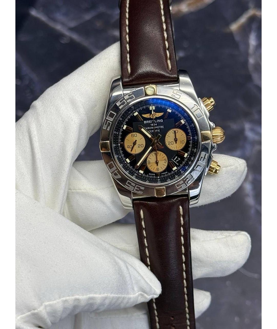 BREITLING Черные часы из розового золота, фото 8