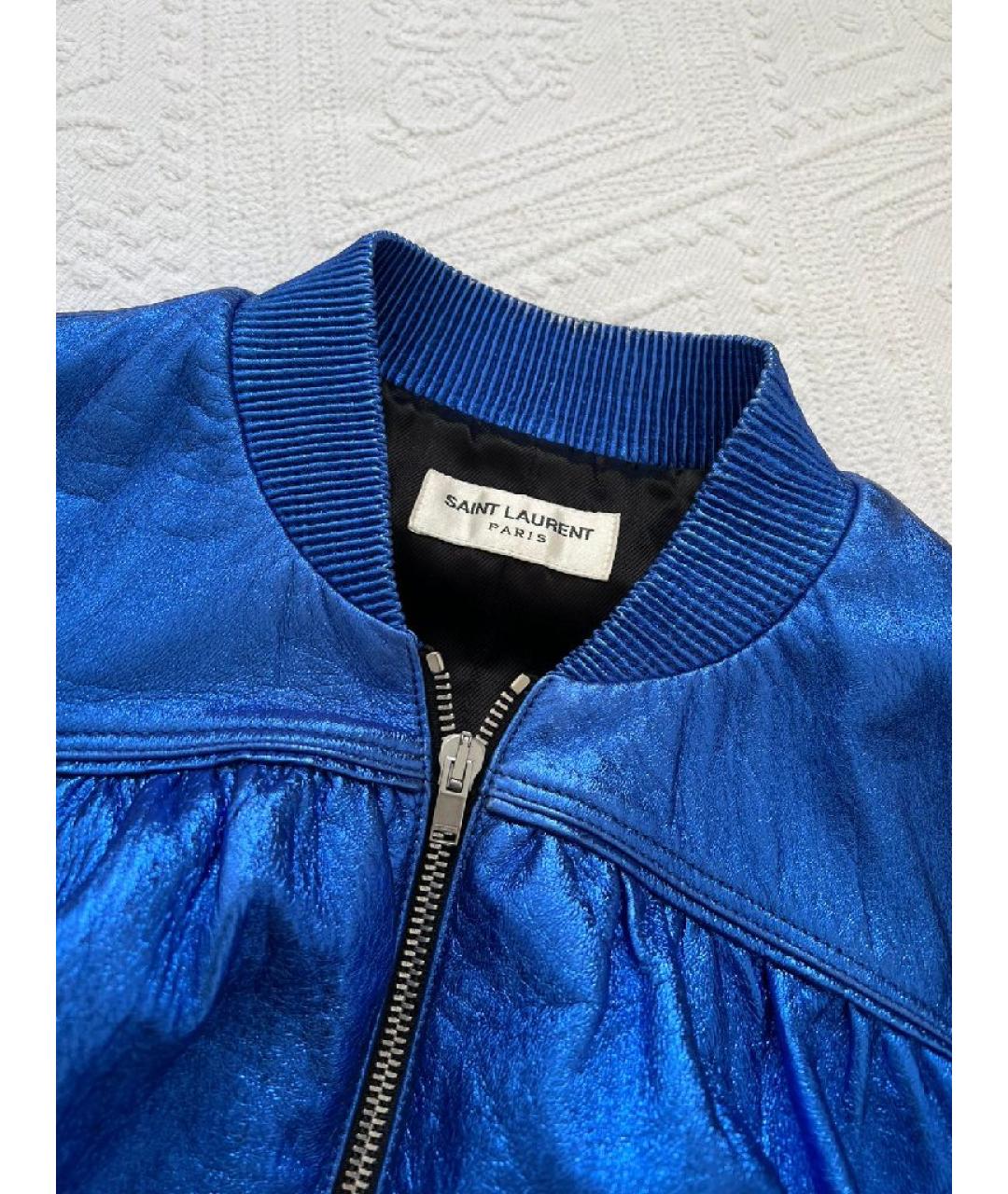SAINT LAURENT Синяя хлопковая куртка, фото 8