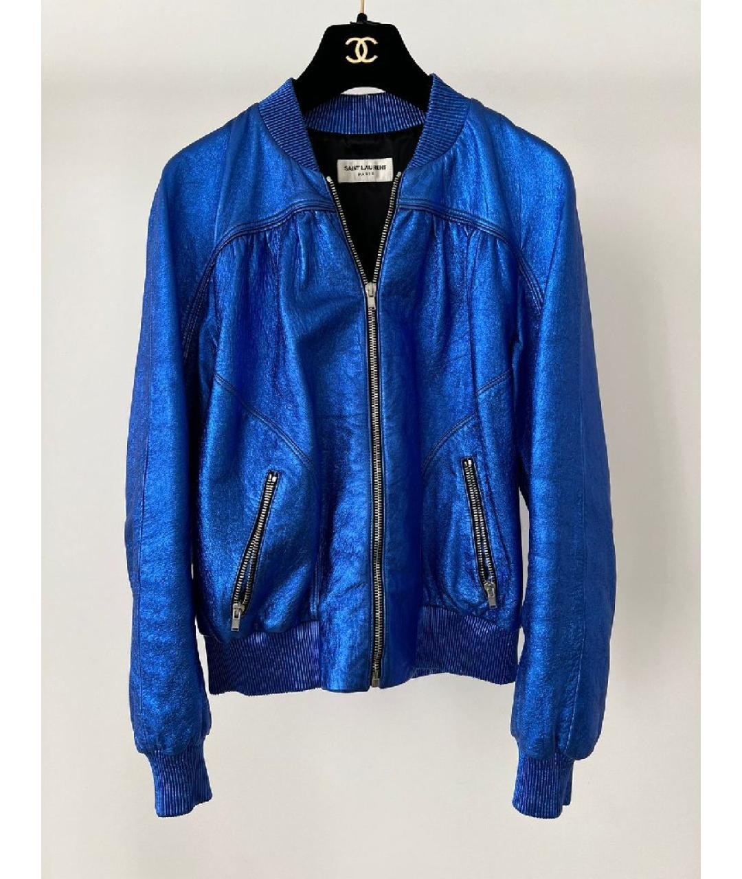 SAINT LAURENT Синяя хлопковая куртка, фото 9