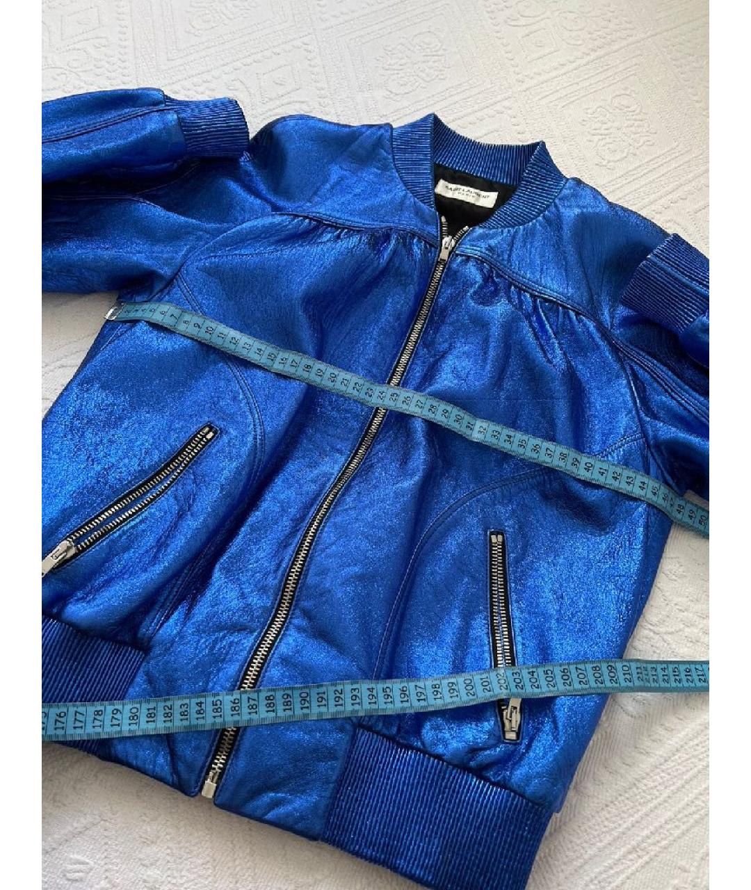 SAINT LAURENT Синяя хлопковая куртка, фото 7