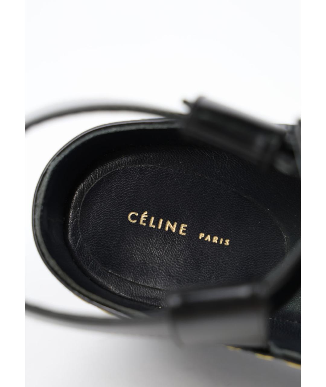 CELINE Черные кожаные босоножки, фото 3