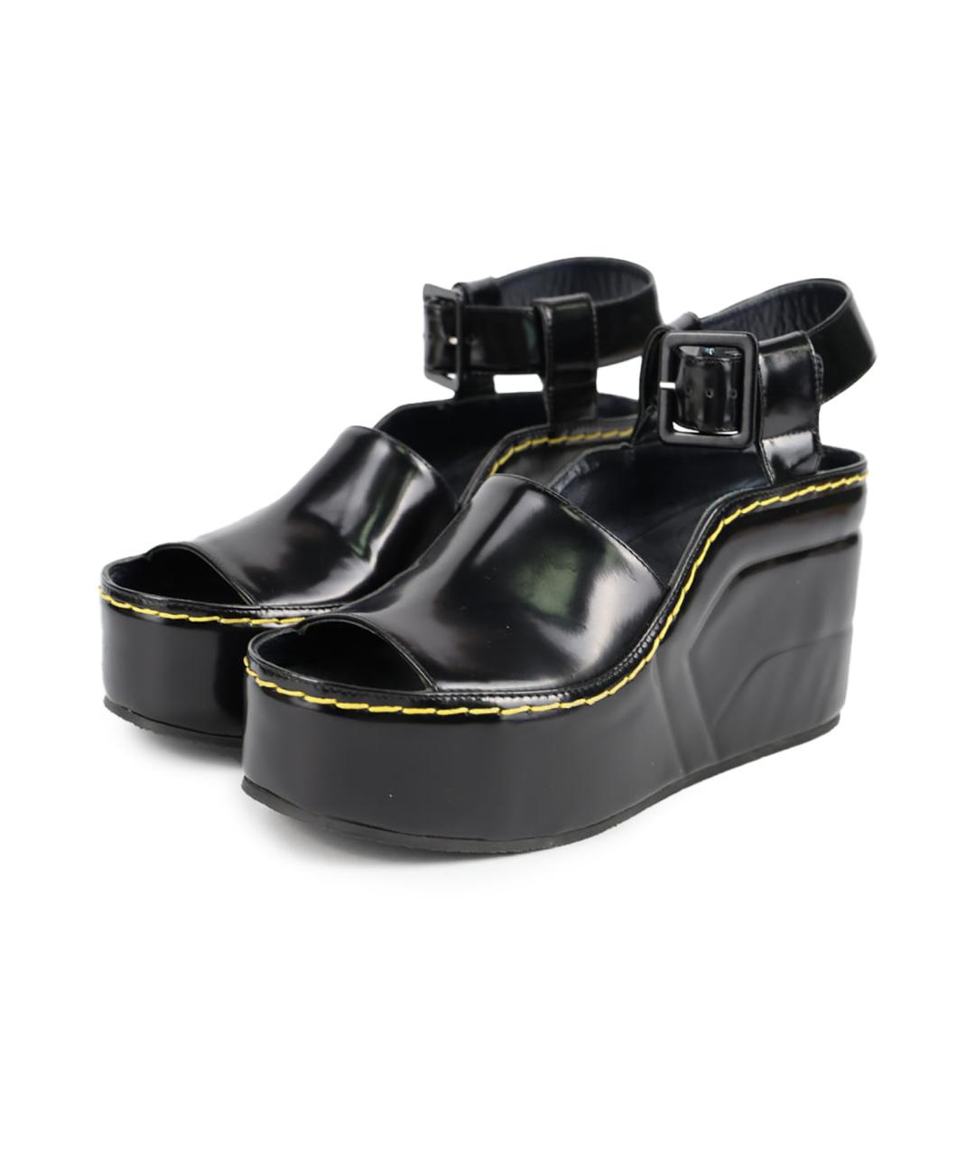 CELINE Черные кожаные босоножки, фото 5