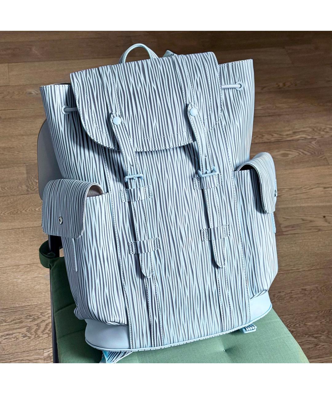 LOUIS VUITTON Бирюзовый кожаный рюкзак, фото 4