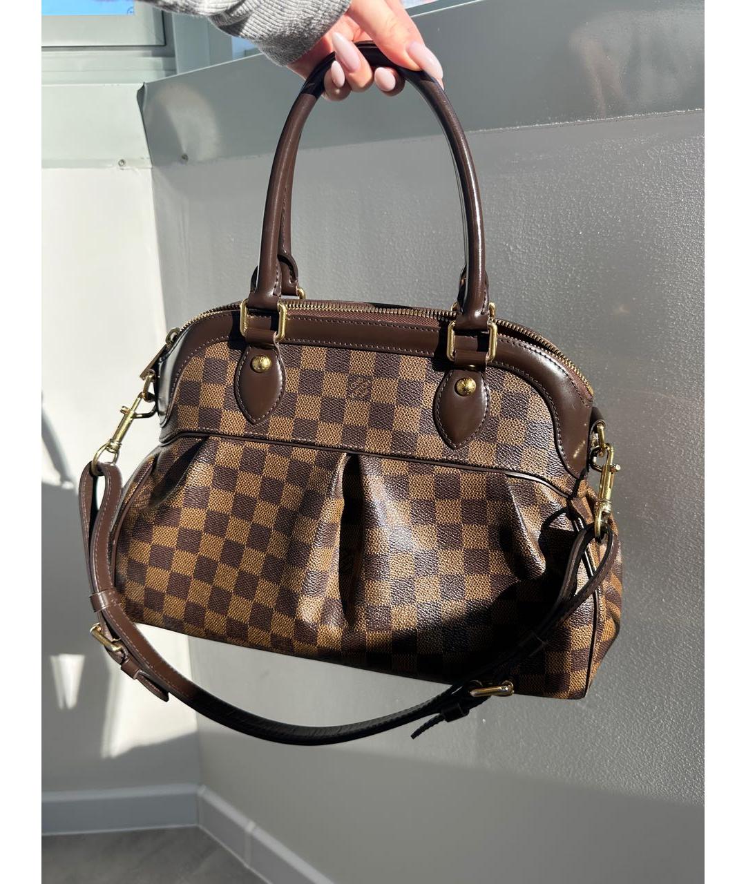 LOUIS VUITTON Коричневая кожаная сумка через плечо, фото 3