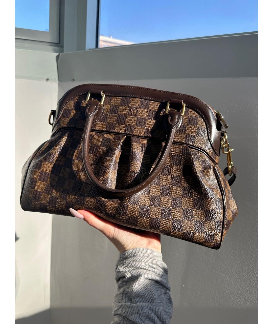 LOUIS VUITTON Коричневая кожаная сумка через плечо, фото 6