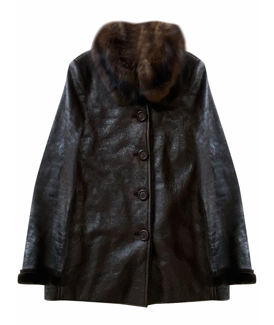 PRADA Коричневая кожаная дубленка, фото 1
