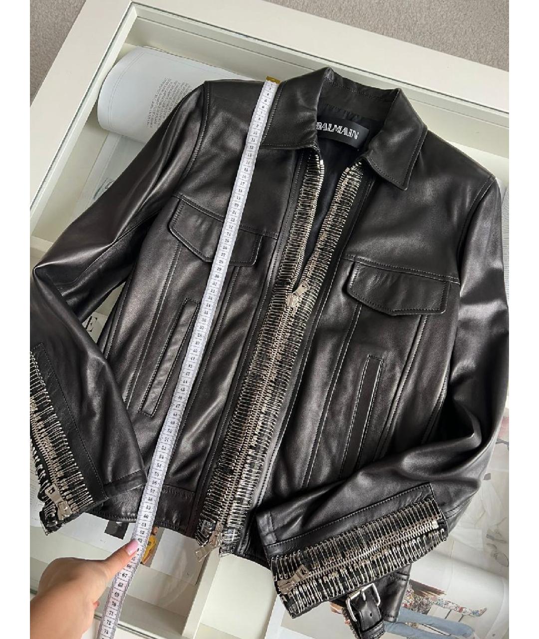 BALMAIN Черная кожаная куртка, фото 6
