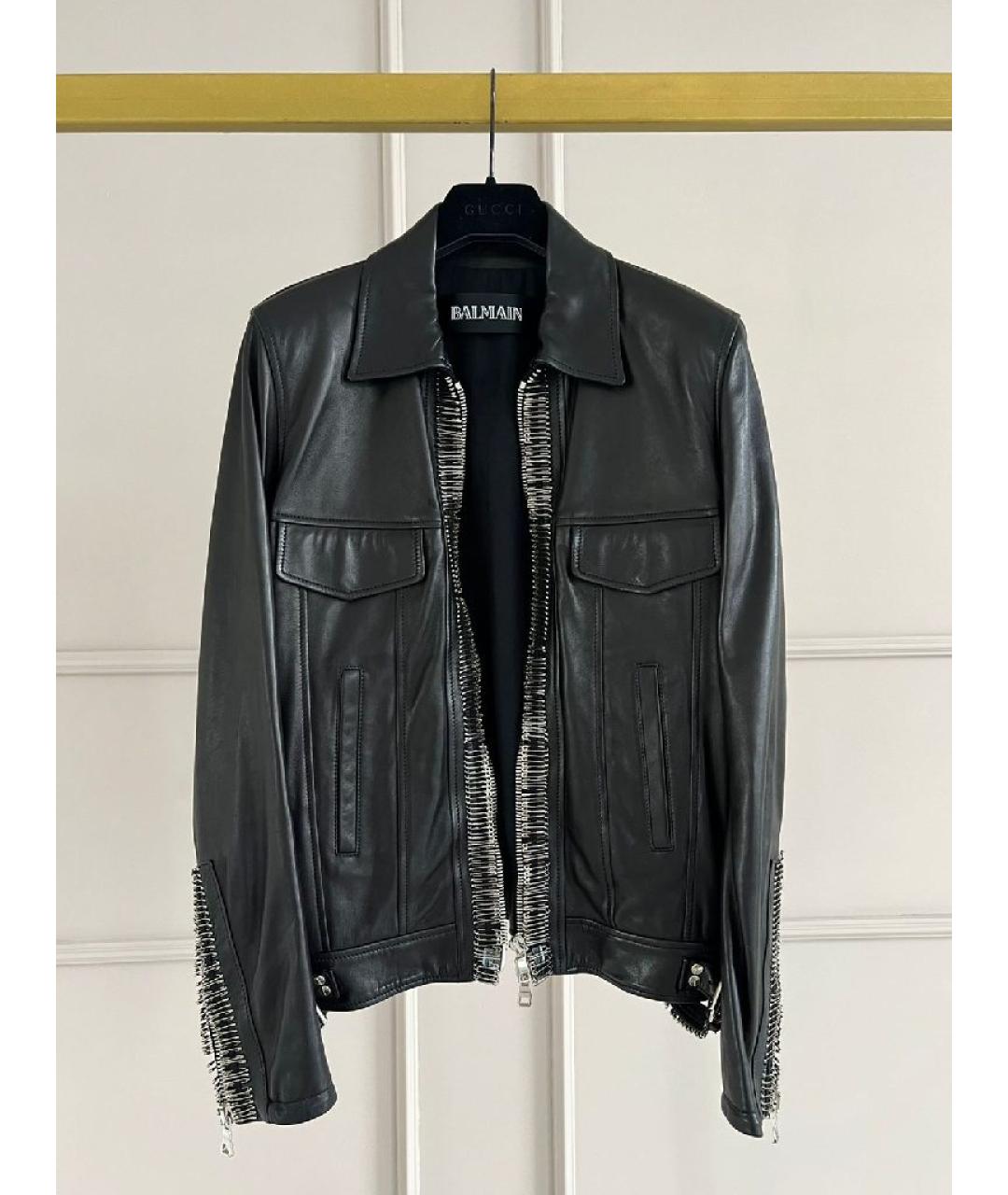 BALMAIN Черная кожаная куртка, фото 9