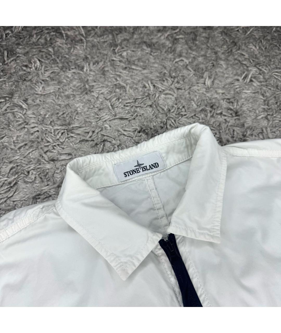 STONE ISLAND Белая хлопковая куртка, фото 3