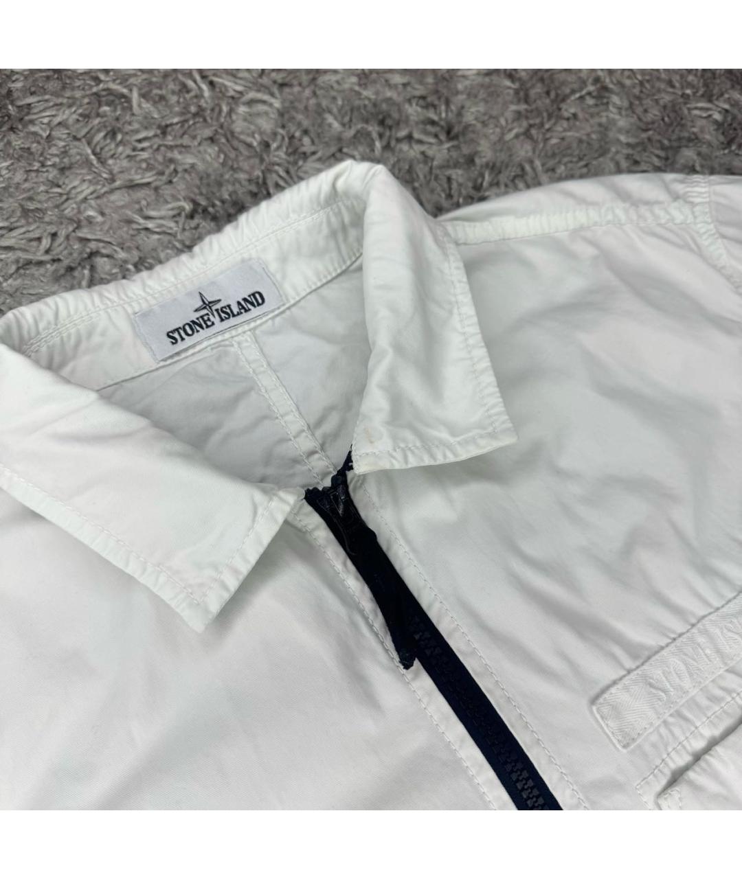 STONE ISLAND Белая хлопковая куртка, фото 6
