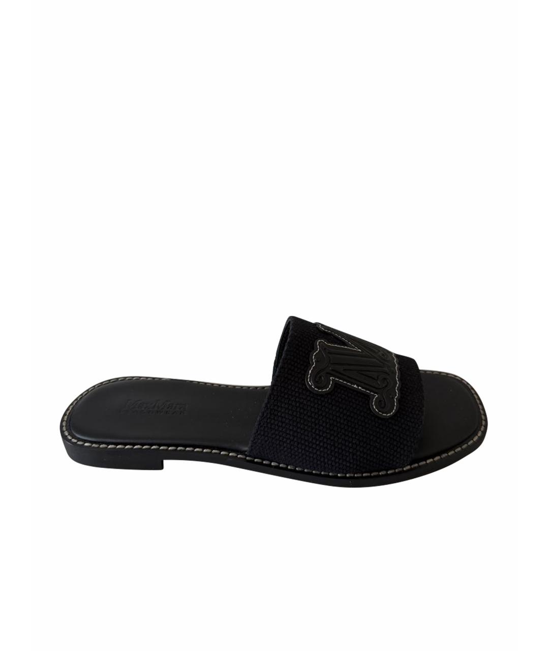 MAX MARA Черные шлепанцы, фото 1