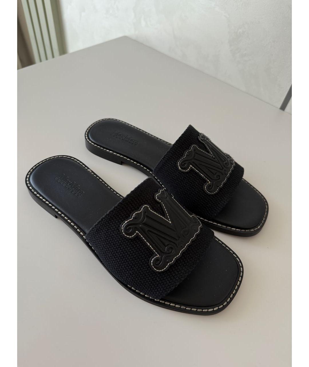 MAX MARA Черные шлепанцы, фото 2