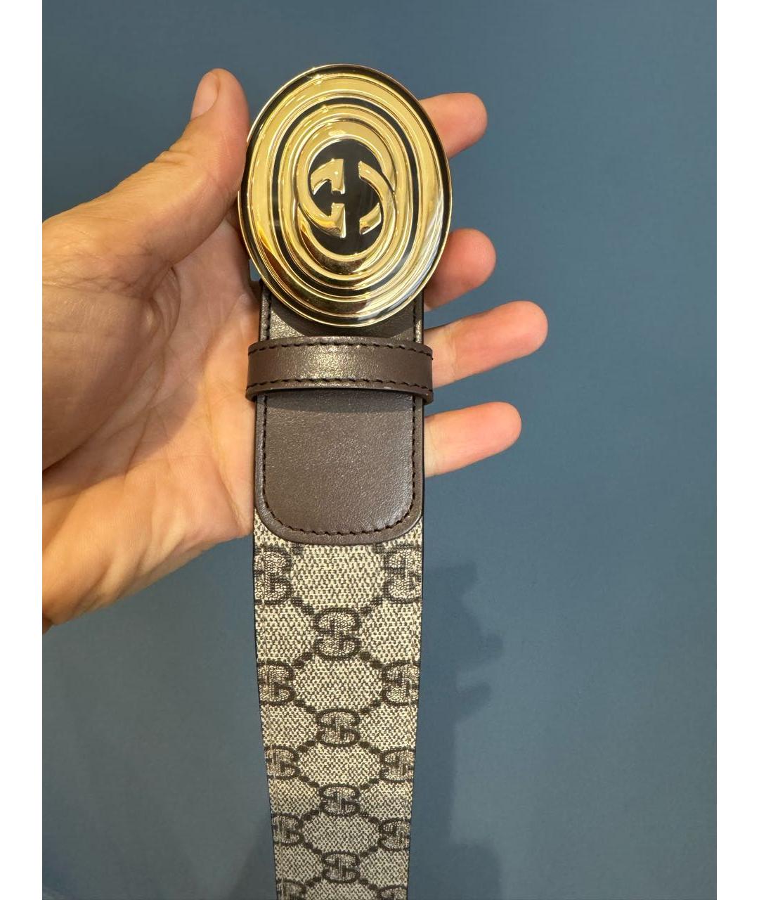 GUCCI Бежевый кожаный ремень, фото 5