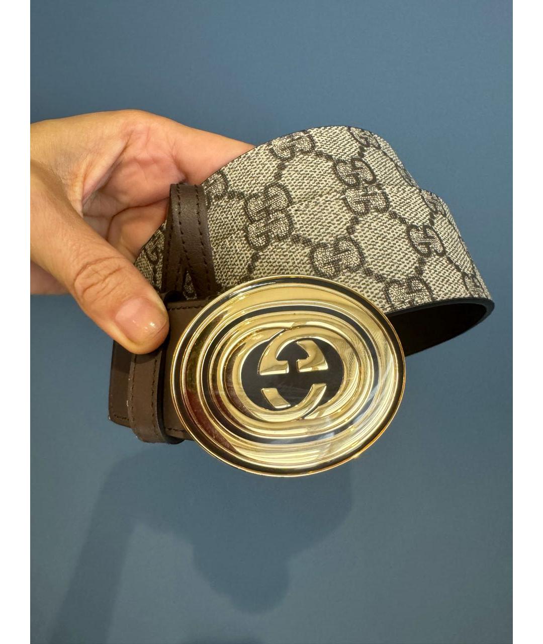 GUCCI Бежевый кожаный ремень, фото 7