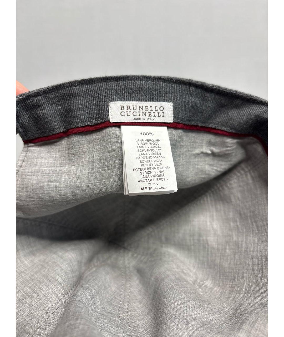 BRUNELLO CUCINELLI Серая шерстяная кепка/бейсболка, фото 6