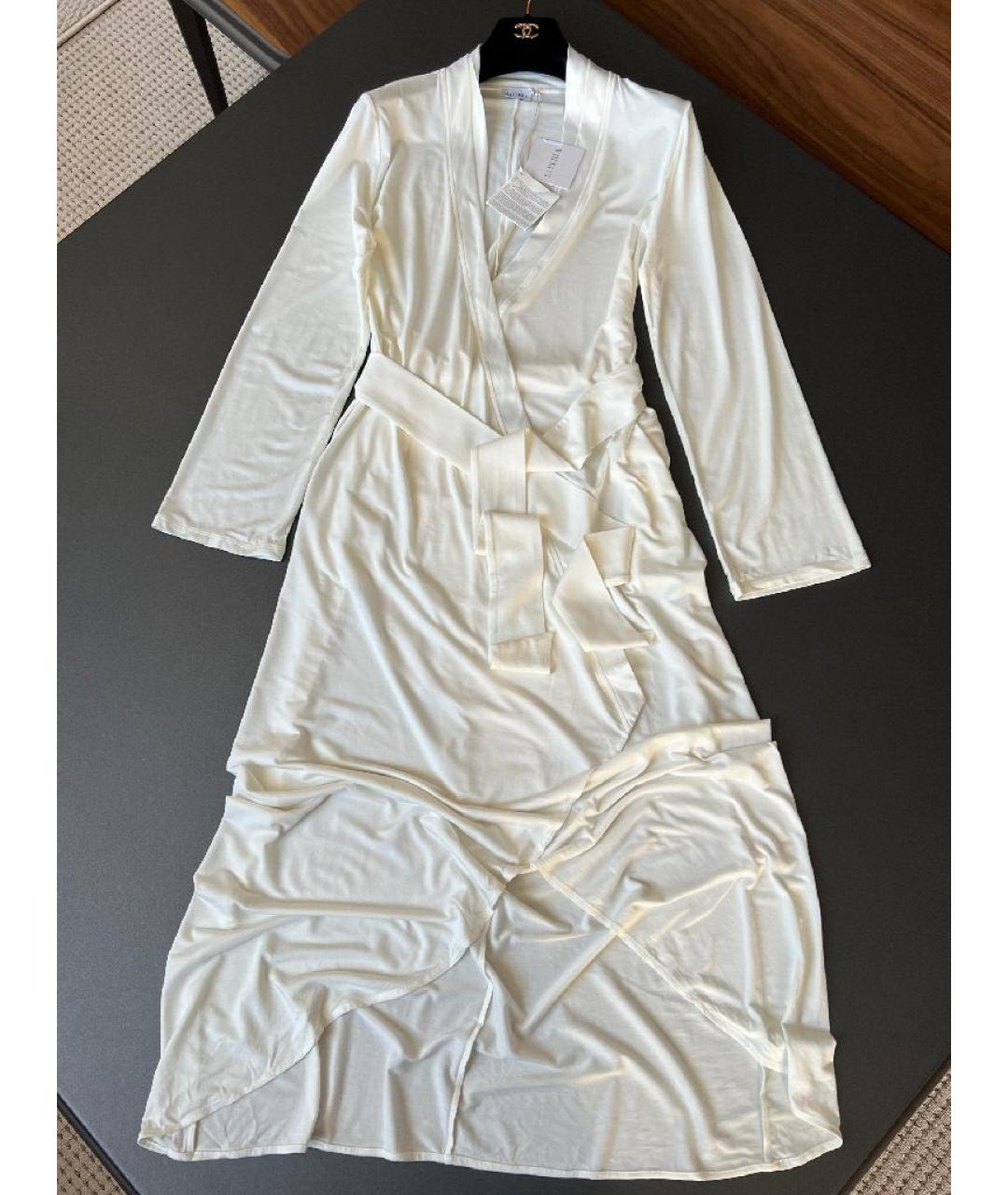 VALENTINO Белое шелковое повседневное платье, фото 10